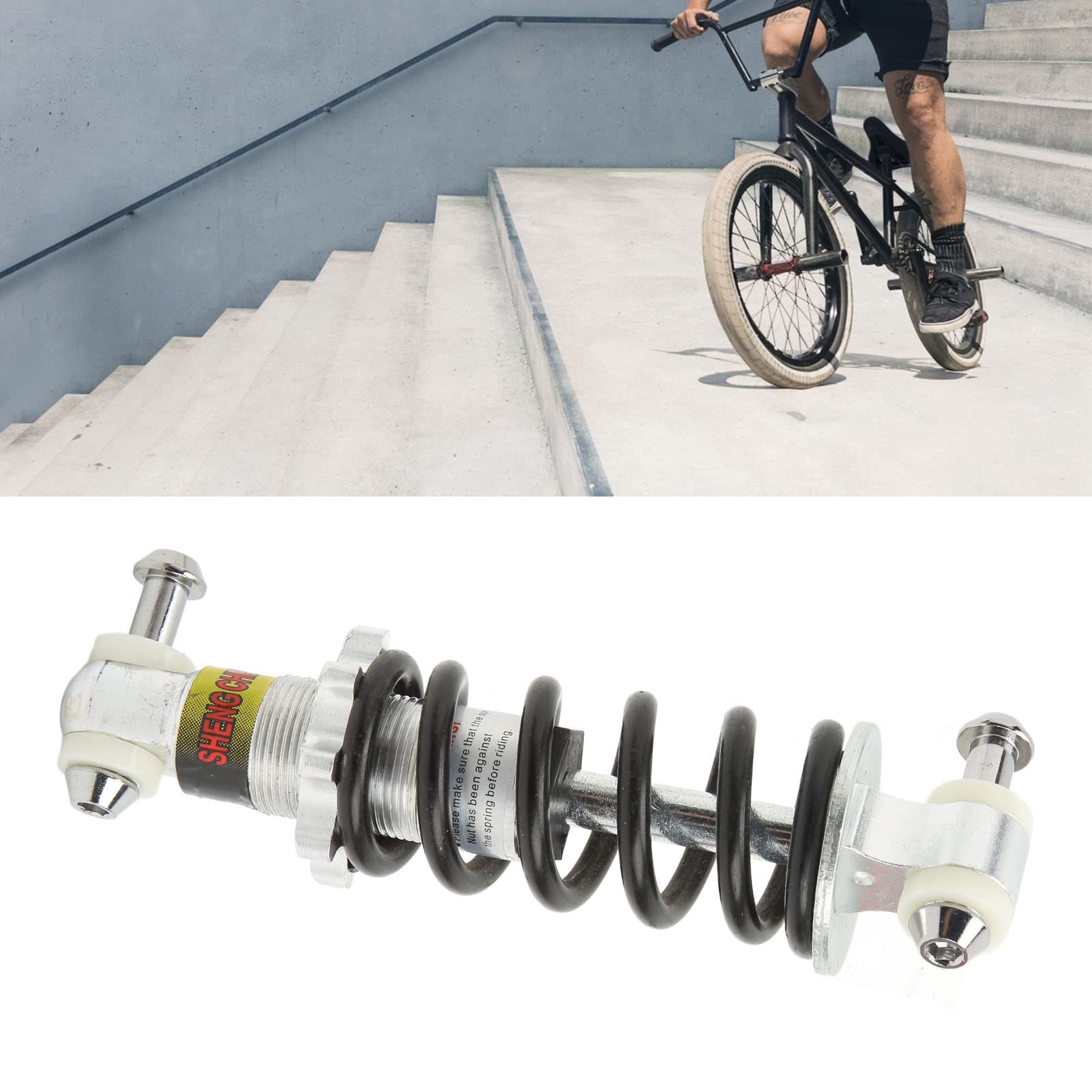 Tissting Ammortizzatore Posteriore Bici 150mm 400lbs 8mm Foro Universale Mountain Bike, Elettrica, Moto, ATV Smorzamento Molla