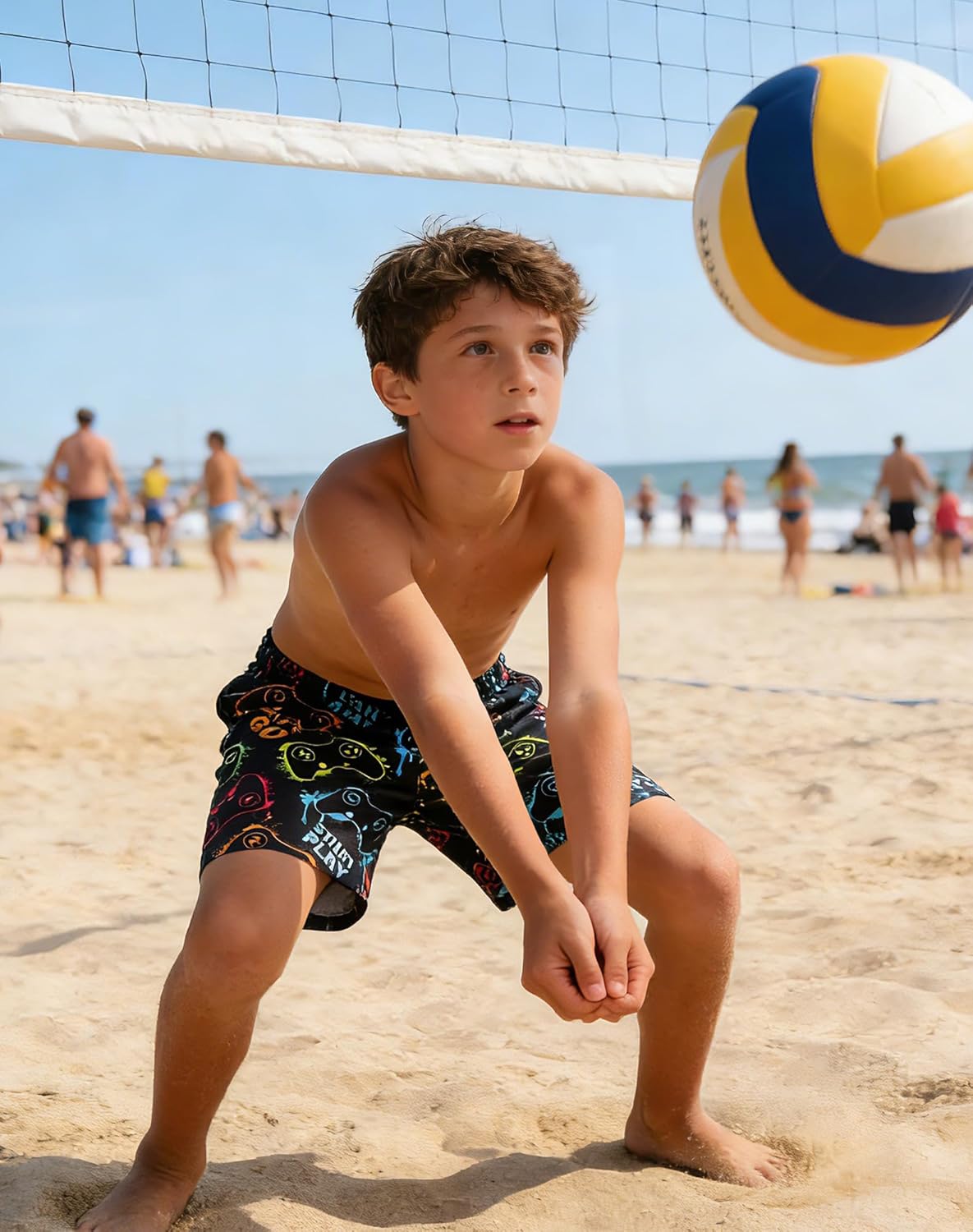 Lovekider 5-16 Years Boys Swim Trunks with Compression Liner Waterproof Quick Dry Swimwear Bathing Suits - Image 2