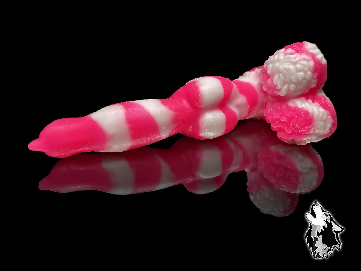 FlirtyDawg Fantasy Monster Werewolf Alien Dildo Adult Anal Realistic Sex Toy Butt Plug Platinum Silicone Knotted Lucky Colorful- Made USA (Strawberry ice-Cream, 10 inch)