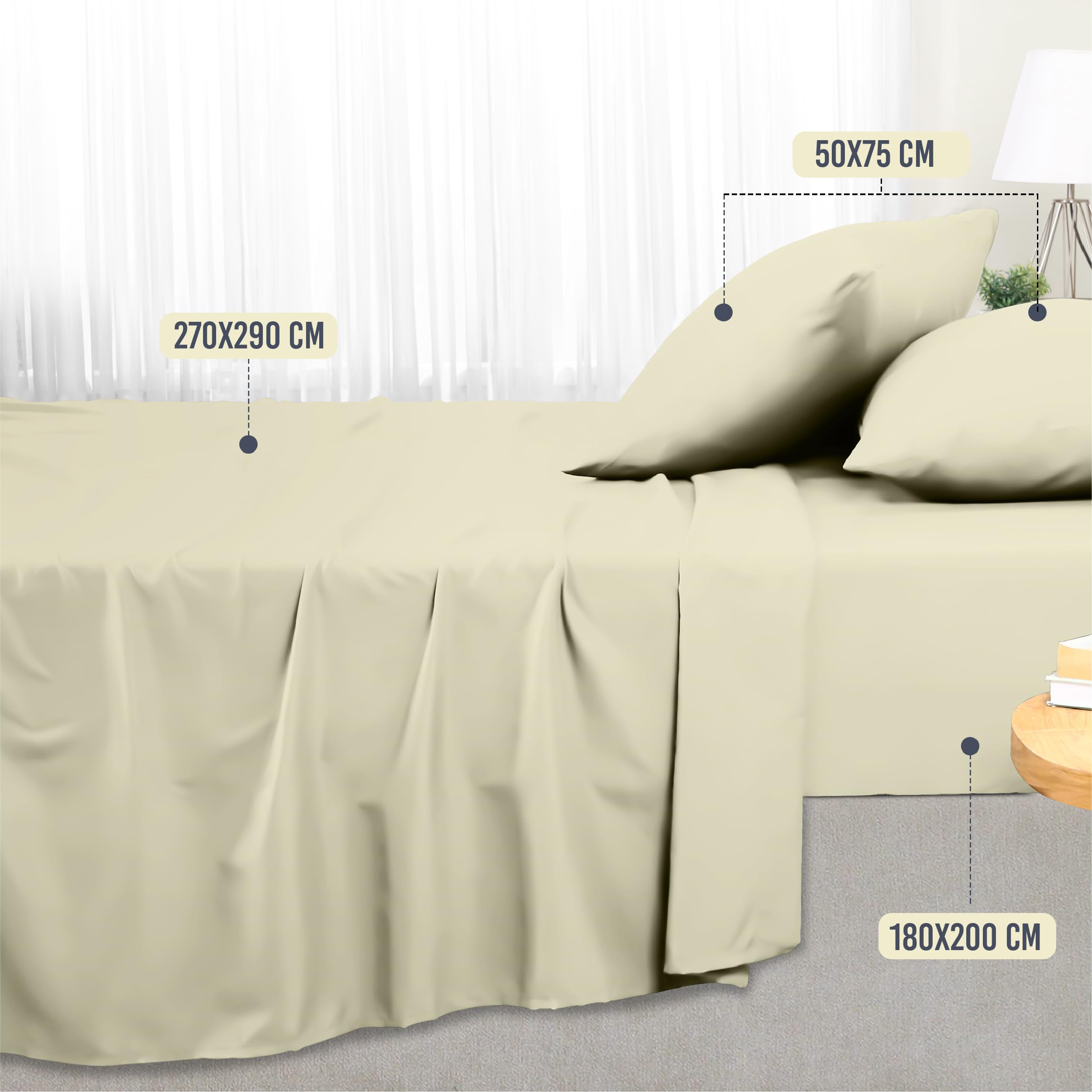 Utopia Bedding Juego de Sabanas 4 Piezas 135x190 - Poliéster Microfibra Cepillada - Oeko-Tex Certificado - Sábana Bajera, Sábana Plana y 2 Fundas de Almohada 50x75 (Cama 135, Gris) — view 176