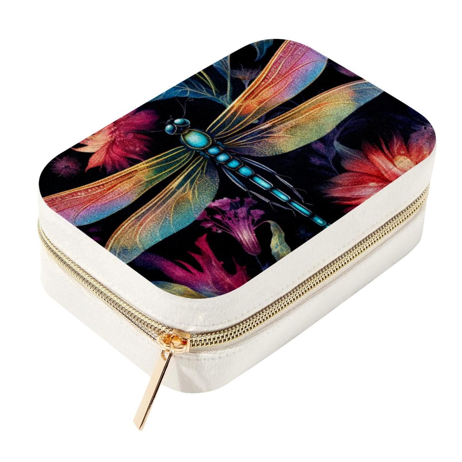 Organiseur de voyage pour bijoux double couche libellule idéal pour vos déplacements