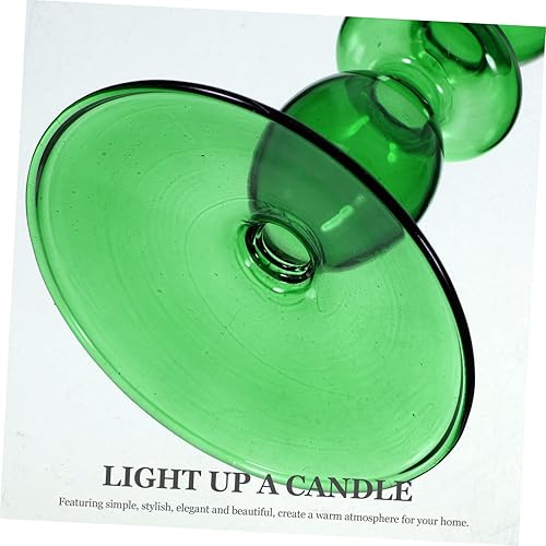 Miniatura 9 de BESPORTBLE Portavelas de cristal, portavelas cónico de vidrio, elegante candelabro de cristal, portavelas de vidrio decorativos para mesa de comedor