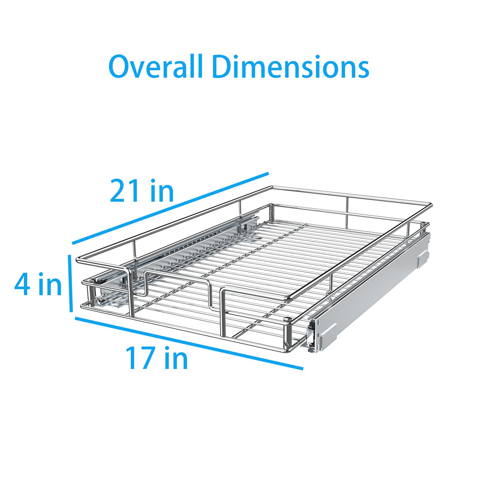 Pulloutor Ausziehbarer Schrank-Organizer, 43,2 cm B x 53,3 cm T, ausziehbarer Küchenschrank, Aufbewahrungsregal und Schubladen-Organizer, für Schrank zu Hause, Speisekammer, Badezimmer, benötigt 45,7