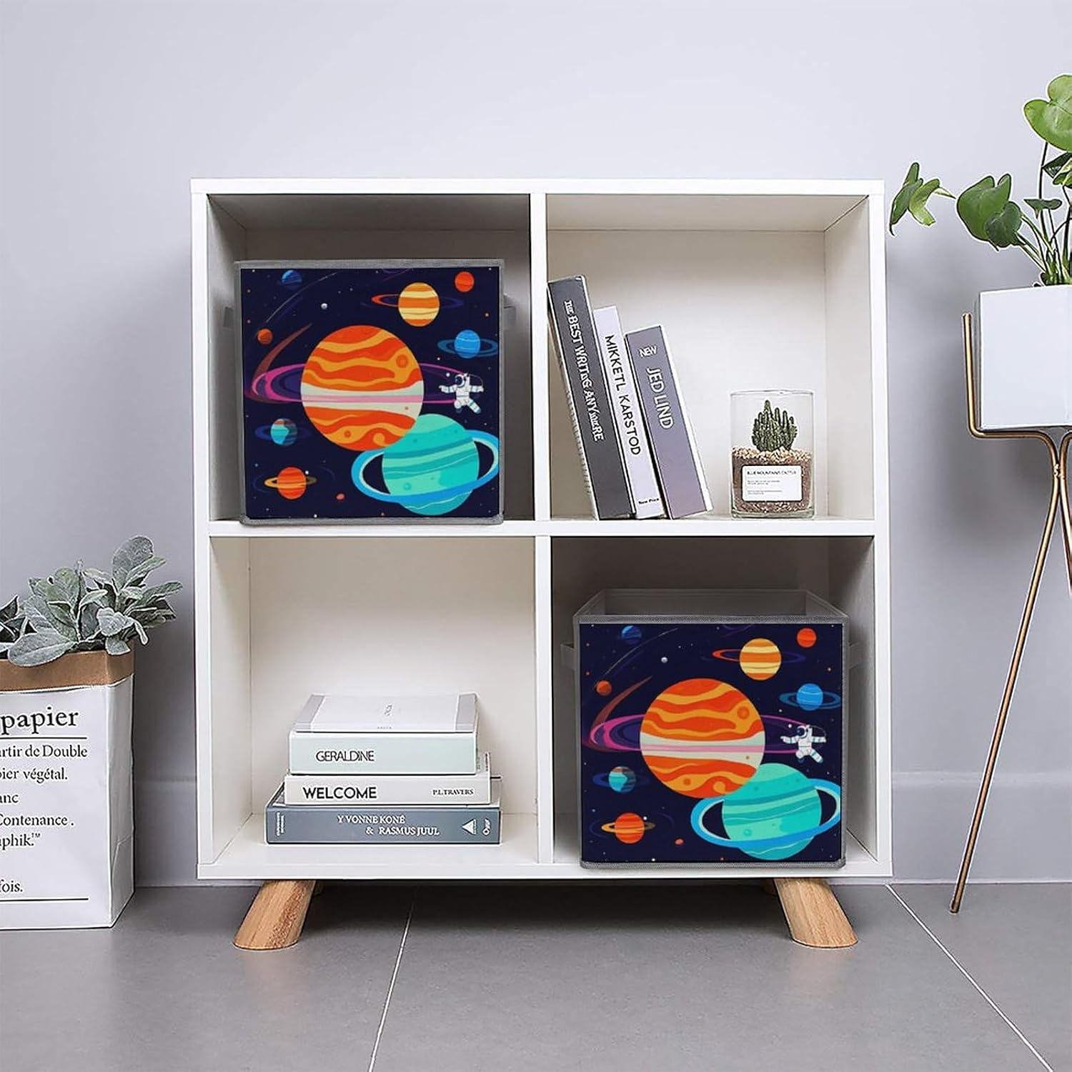 Astronaut Foldable Storage Box with Handles, Durable Oxford Storage Cubes, 6PCS Collapsible Closet Organizer for Home, Shelf, Office, Travel