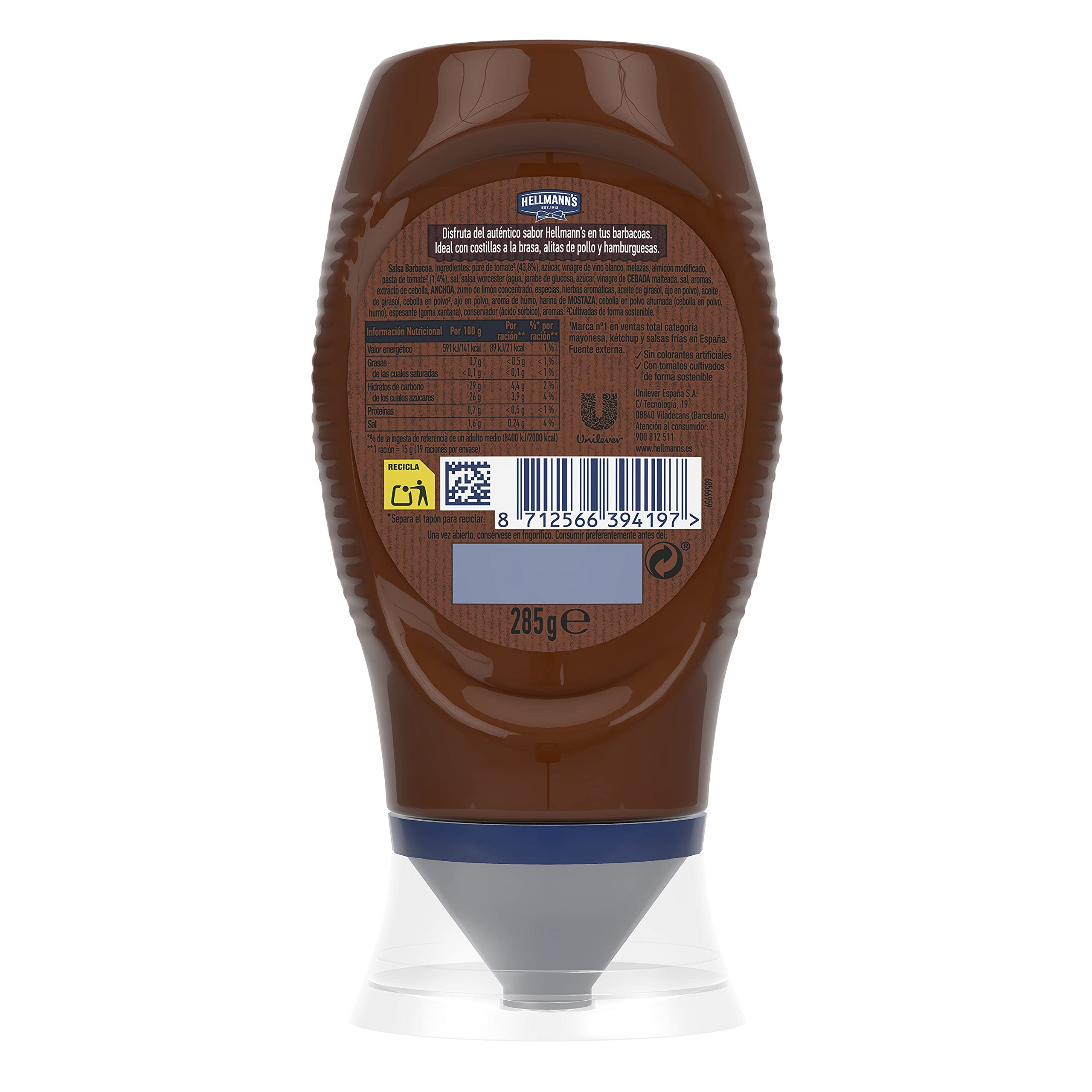 Hellmann's Salsa Barbacoa Bocabajo 285g