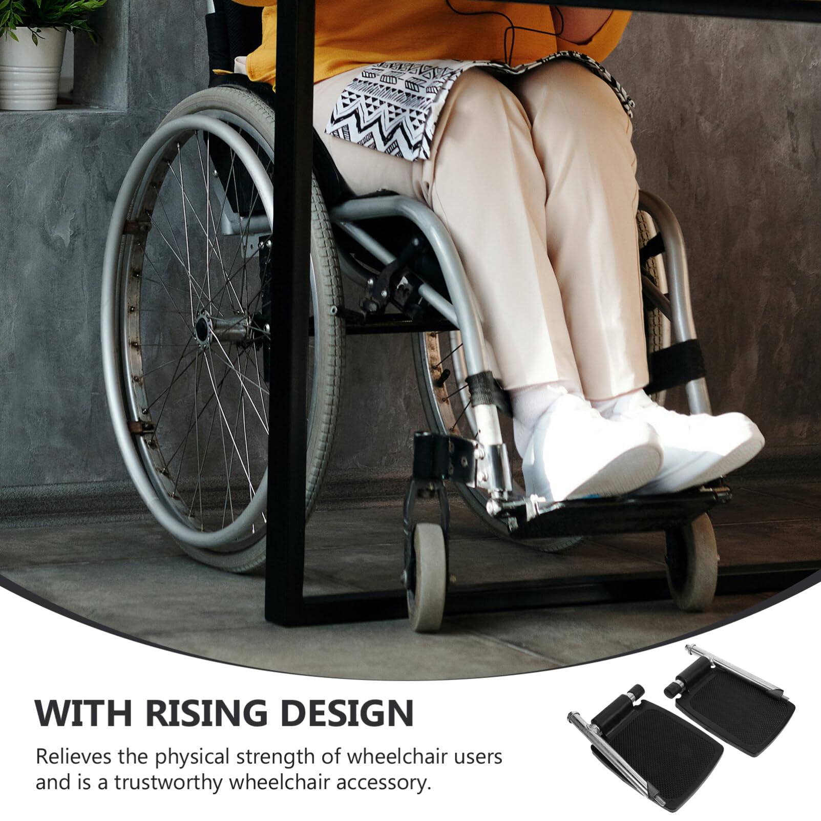 Healvian Reposapiés para Silla de Ruedas de Repuesto Pedal de Metal de Alta Resistencia Adecuado para Pacientes y Personas Mayores Fácil de Instalar