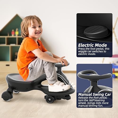 Miniatura 2 de GLAF Electric Wiggle Car for Kids Ride On Toys for Toddler Age 3 Years and up Electric Vehicles for Boys Girls with Rechargable Battery Powered