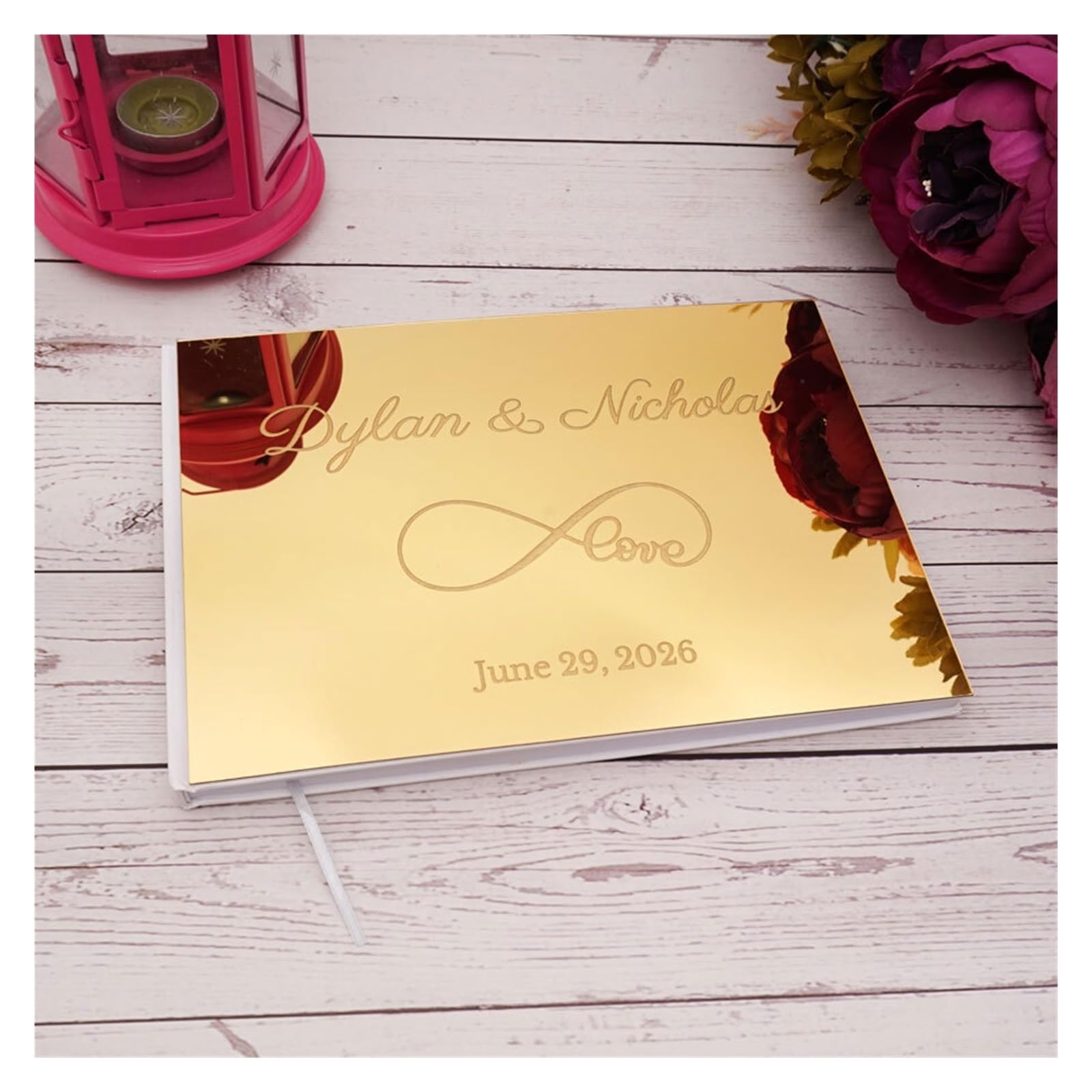 Libro Firmas Boda Libro de visitas Boda acrílico con Tema Amor