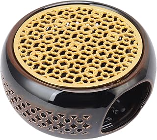 Calentador De Tetera De Cerámica, Calentador De Tetera Ligero De Color Marrón Bronce Redondo De 11,5 Cm Con Soporte Para Luz De Té, Tapete Para Tetera Para El Hogar, Cafetería Y Oficina