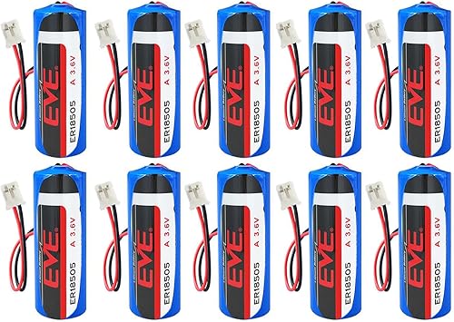 WEIMAA - Paquete de 10 baterías de litio ER18505 de 3.6 V 4000 mAh tamaño A batería de litio primaria con conector 2.0