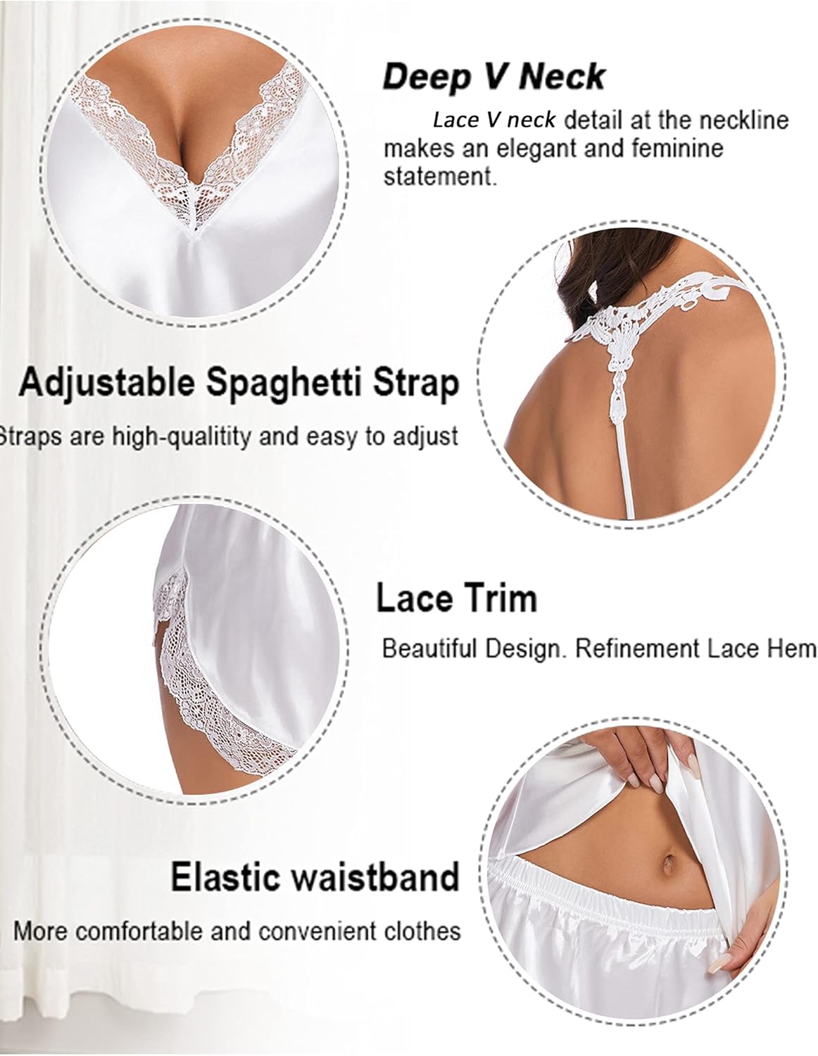 Avidlove Satin Pajamas Set Sleepwear Womens Sexy Lingerie Cami Shorts Set Nightwear S-XXL - Image 3