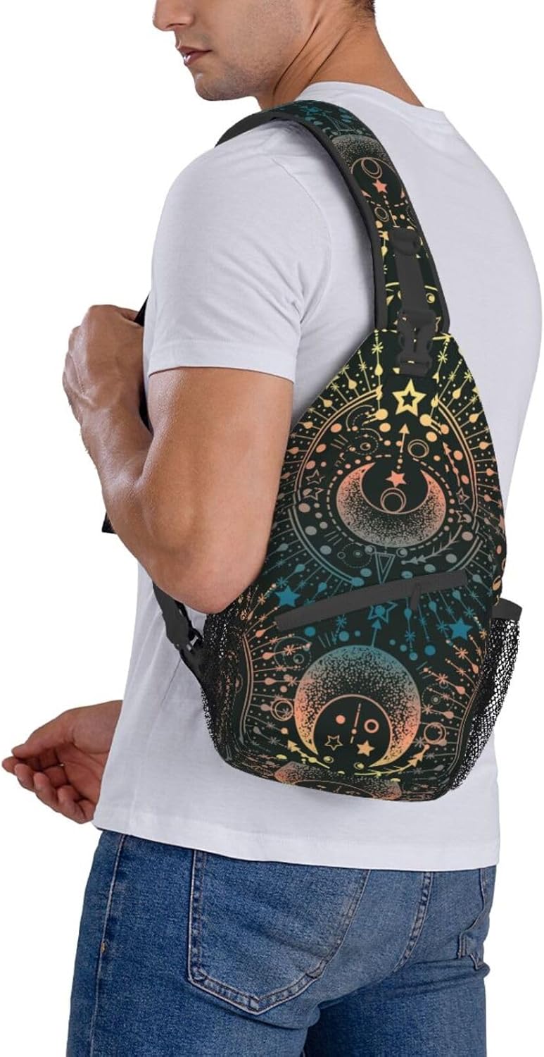 VOOHDDY Magical Astrology Moon Star Magic Sling Bag For Women Men Travel Hiking Backpack Crossbody Shoulder Chest Bags Casual Daypack Sport - Image 6
