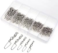 Vista 3 de 110 piezas de acero inoxidable barril giratorio accesorios de pesca, equipo de pesca premium con rodamiento de bolas, conector giratorio de broches