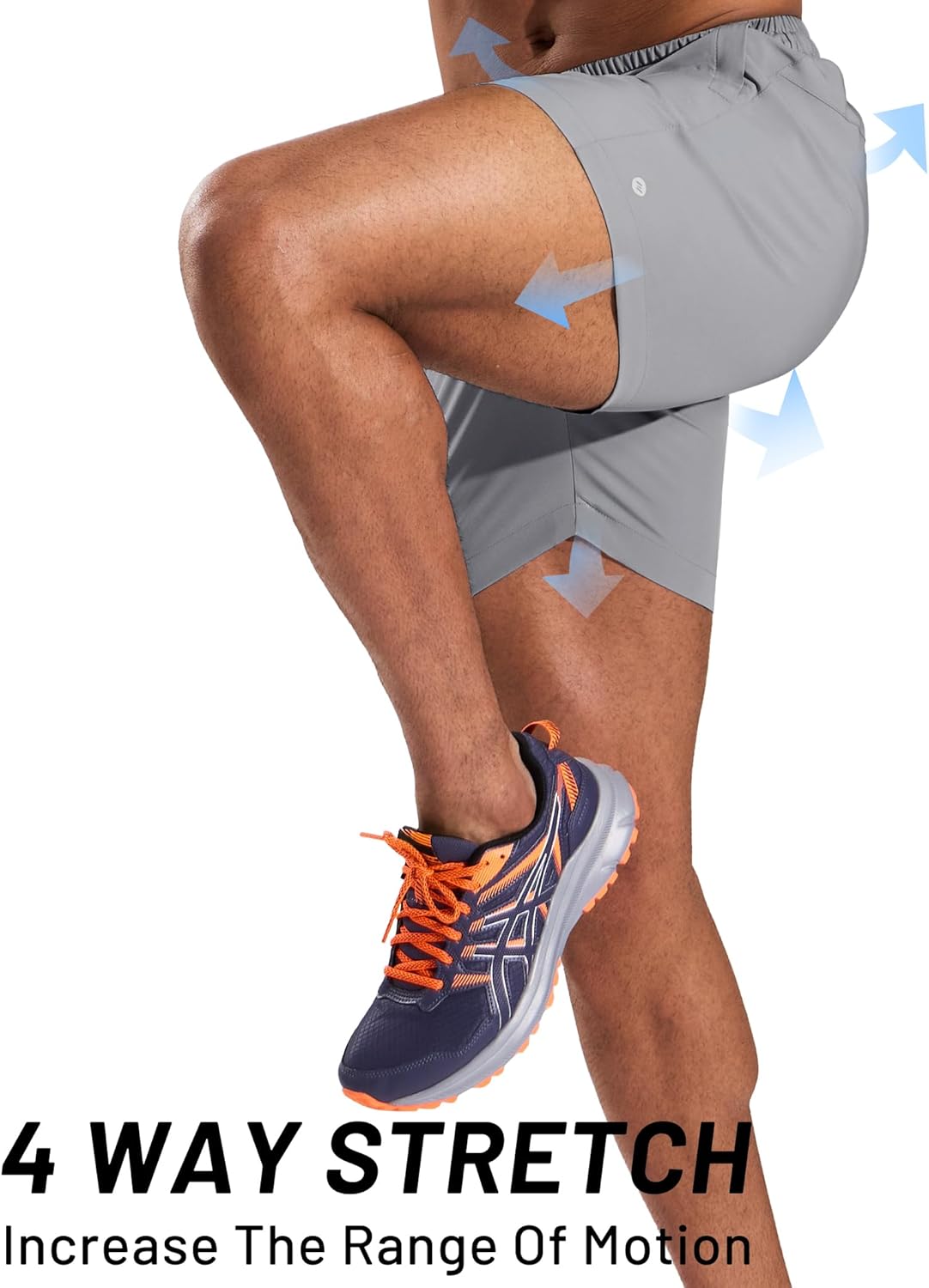 MIER Running Gym Shorts for Men 5 Inch Quick Dry Athletic Workout Shorts with Zipper Pockets, Elastic Waist, No Liner - Image 4