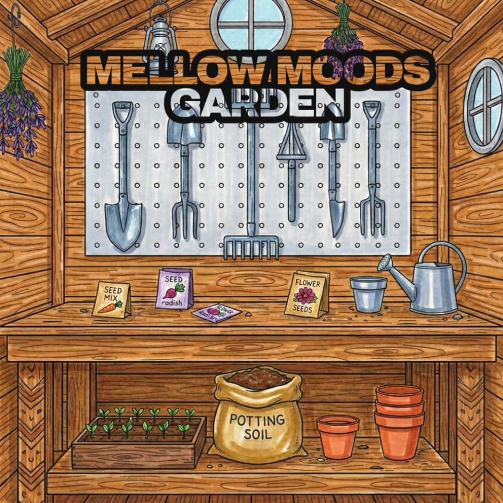Mellow Moods: Garden: Bold and Easy Coloring Book for Adults and Seniors, Simple Floral and Botanical Scenes for Stress Relief and Relaxation