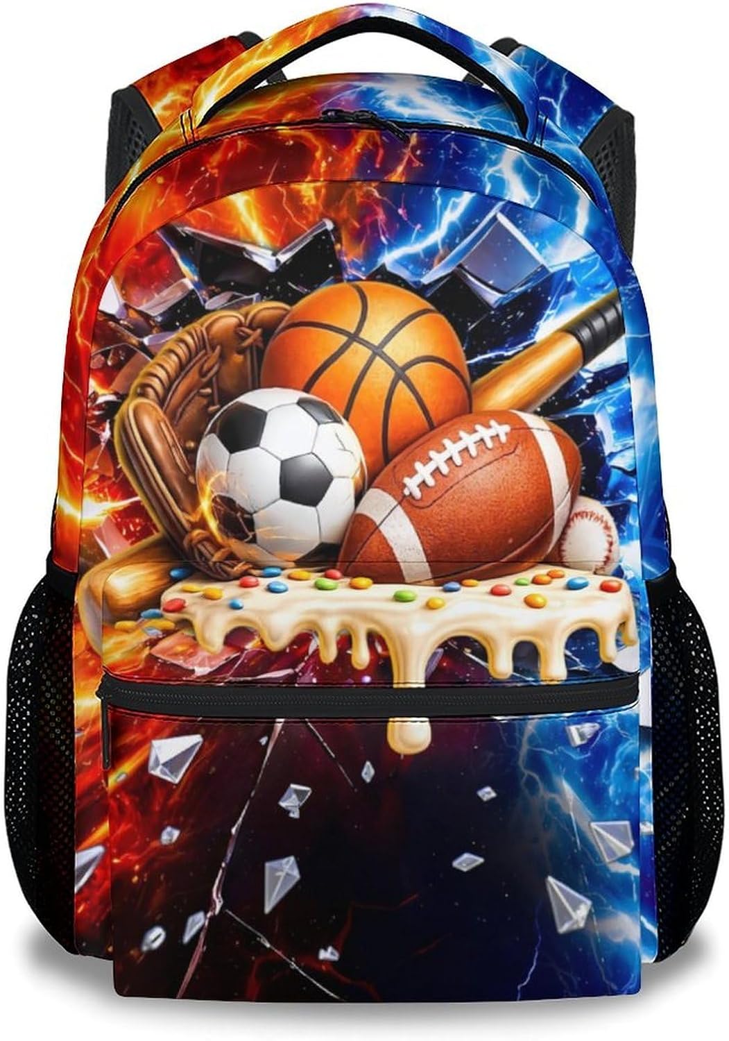 Backpacks for Boys Kids Sport Balls Backpack with Padded Shoulder Straps - Teens School Bag with Pocket for Primary Elementary Back to School Gifts (17 Inch)