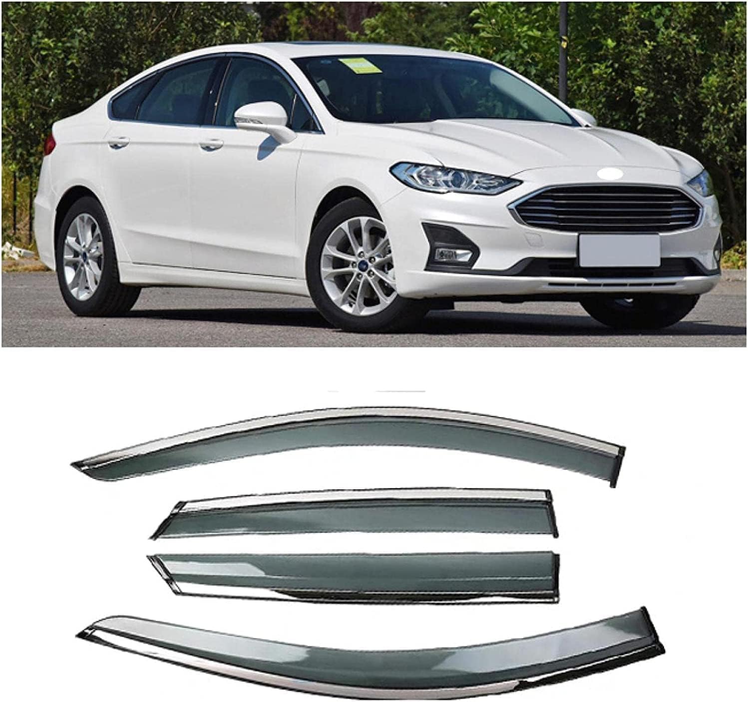 PANXUC Car Wind Deflectors for Ford Mondeo 2018-2020, Side Window Wind Rain Deflector Window Visor Sun Rain Guard Smoke Guards