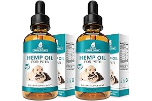 Pet Pure Hemp Oil for Dogs and Cats (2 Pack), Anxiety and Stress Relief Supplement