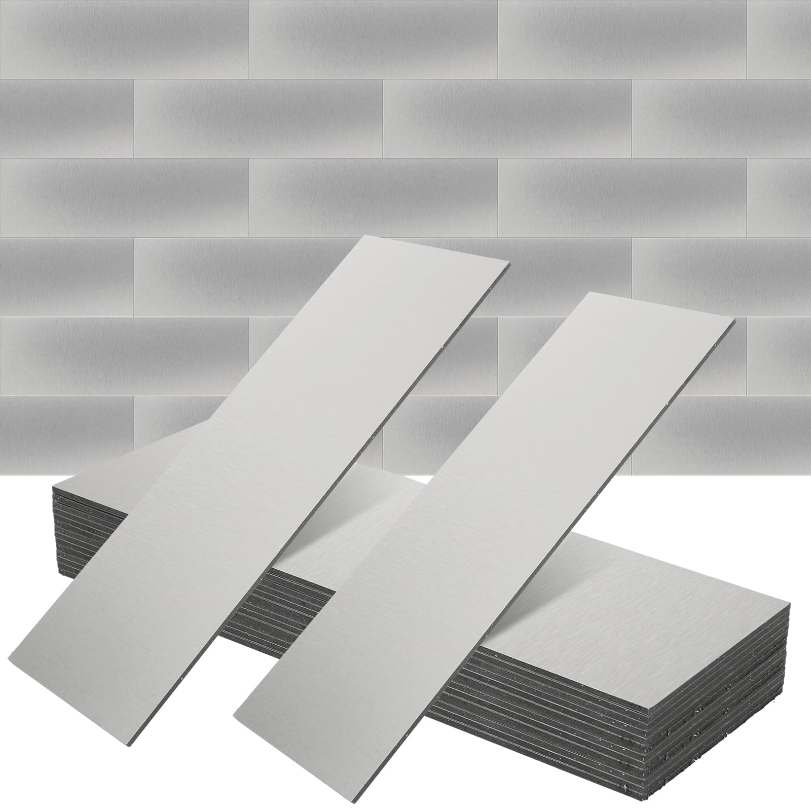CYEAH 44-Piece Peel and Stick Backsplash Metal Tile, 4