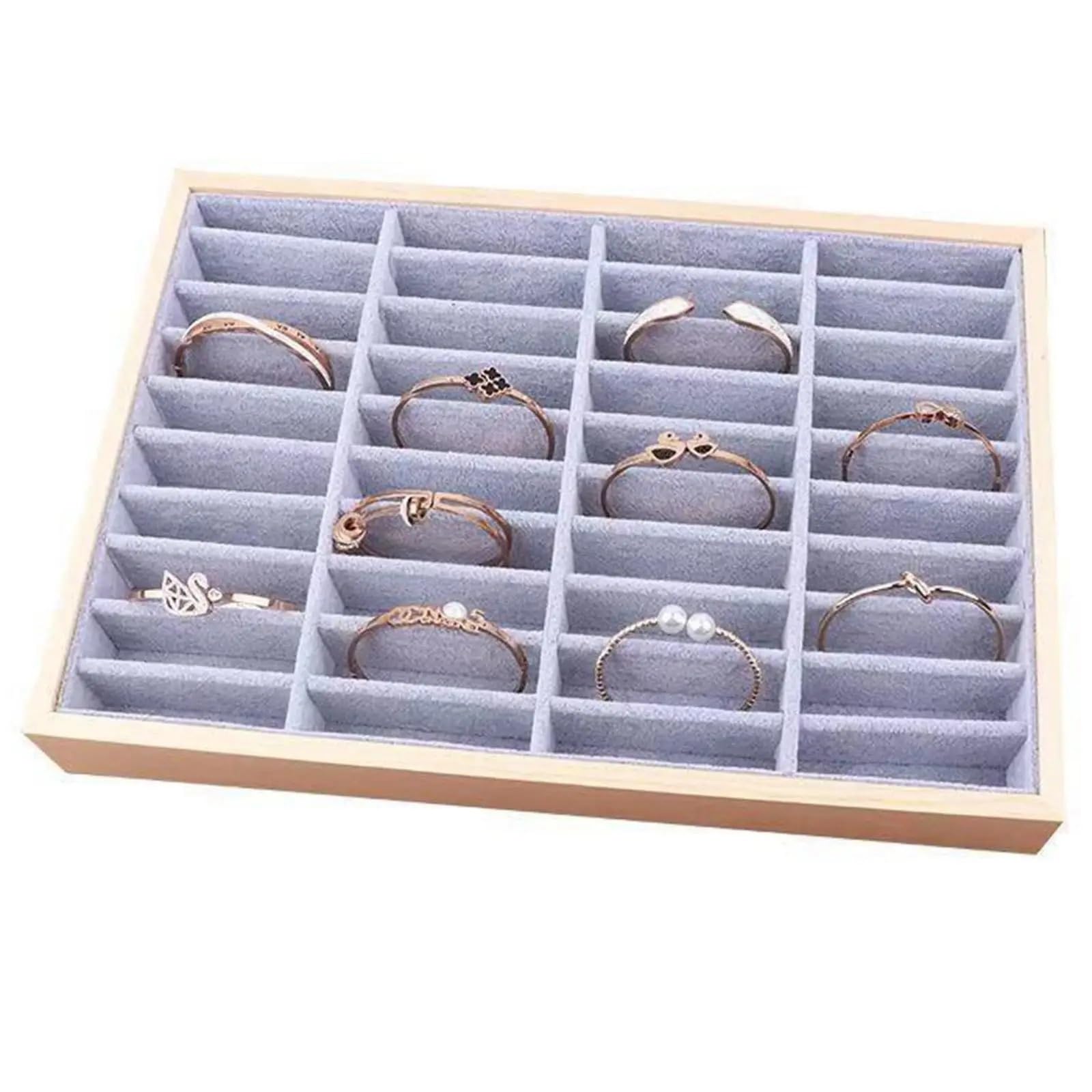 Organizador de exhibición de collares de 40 rejillas, bandeja de almacenamiento de joyas, caja for aretes Para Collares, Anillos, Brazaletes Y Pendientes(Style 1)