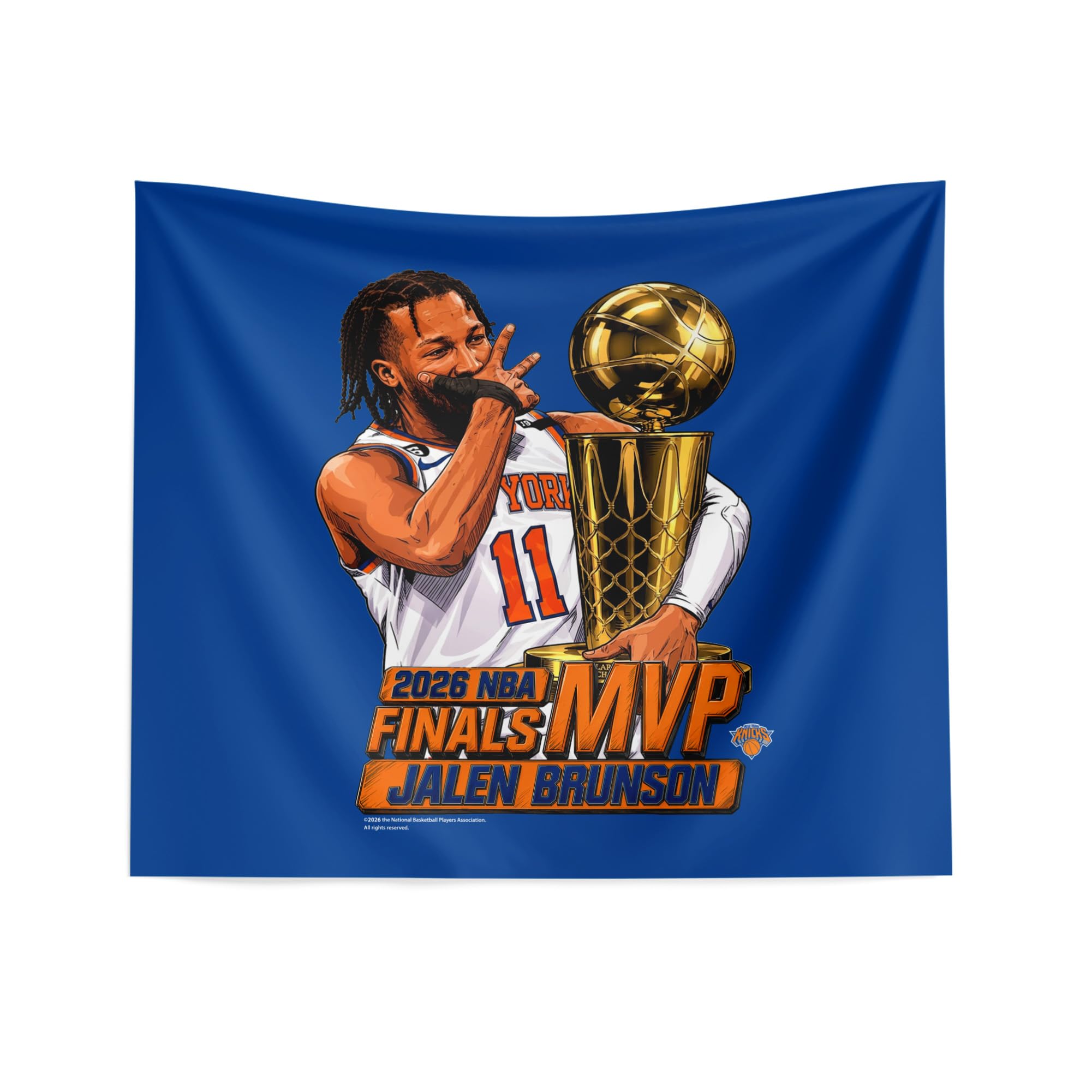 Northwest Jalen Brunson New York Knicks 2026 Nba Finals Mvp Celly Wall Hanging Tapestry 34X40 Inches