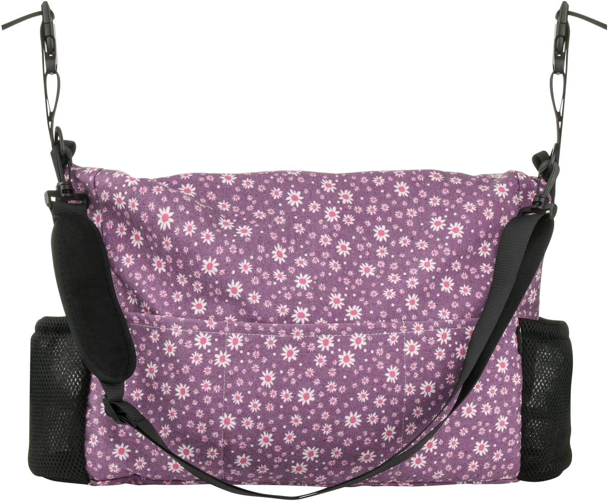 CaSZLUTION Wheelchair Storage Bag Wheelchair Tote Bag Travel Messenger Backpack Storage Organizer for Back of Wheelchair (Purple Floral Pattern) : Health & Household