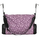CaSZLUTION+Wheelchair+Storage+Bag+Wheelchair+Tote+Bag+Travel+Messenger+Backpack+Storage+Organizer+for+Back+of+Wheelchair+%28Purple+Floral+Pattern%29
