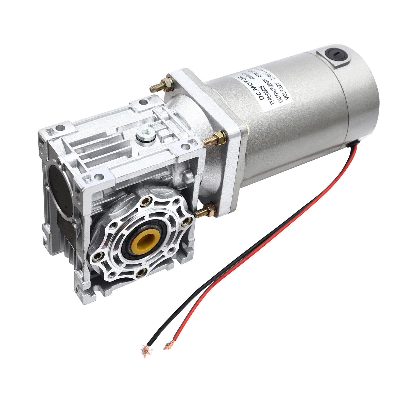 Silnik przekładniowy o wysokim momencie obrotowym, prędkość obrotowa, ślimak, redukcja prędkości obrotowej, elektryczny DC 12 V, 50 K, 1800 obr./min, szczotkowany silnik z czystej miedzi 200 W,