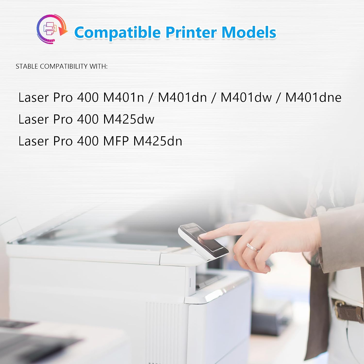 80A CF280A Toner Cartridge Black Replacement for HP 80A Toner Cartridge Used for Laser Pro 400 M401n, M401dn, M401dw, M401dne, M425dw; Laser Pro 400 MFP M425dn Printer Ink (1 Pack, with CHIP)