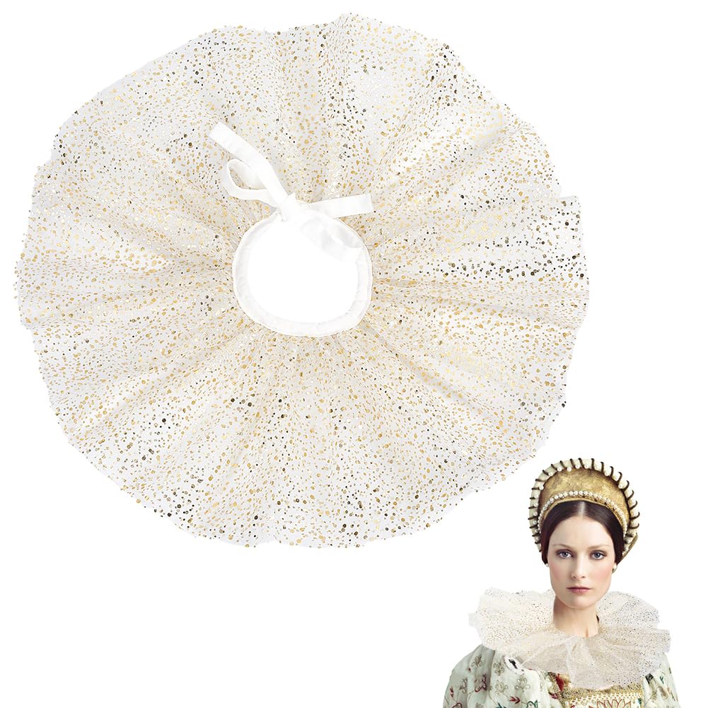 AHANDMAKER Vintage Mesh Neck Ruff Ruffle Collar