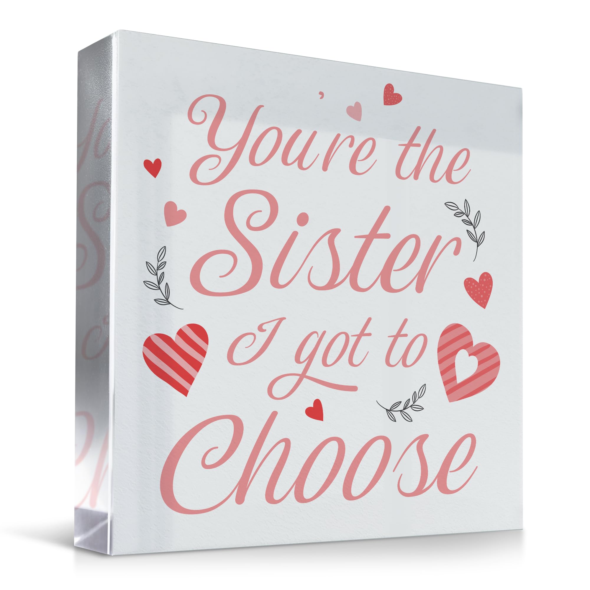 Red Ocean Friendship for Women Special Friend Bestie Acrylic Plaque Birthday for Women Christmas Presents Friends Sister I Got To Choose Sister