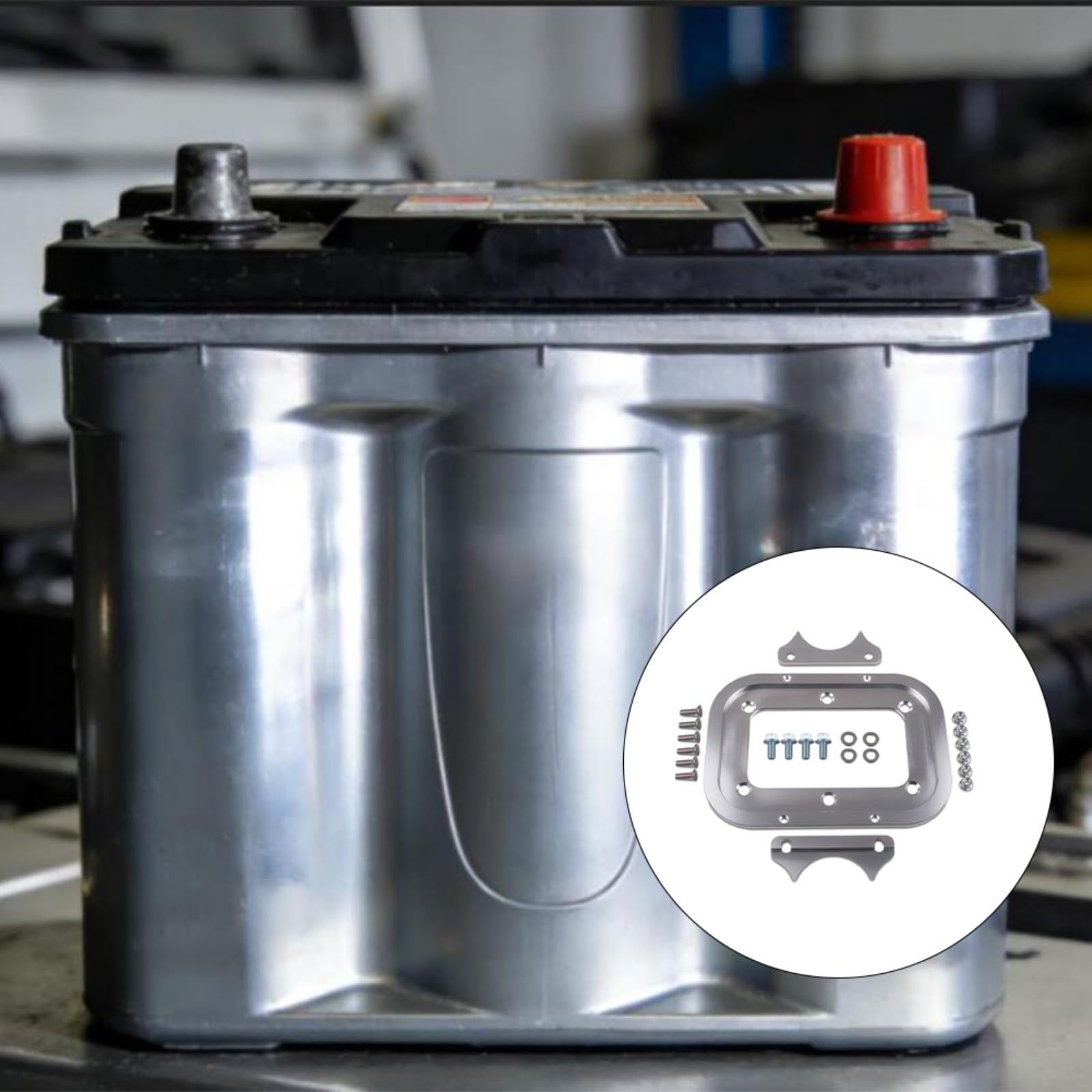 Lega di alluminio Vassoio di Trasferimento Batteria Staffa di Montaggio Per Optima 34/78 Argento Supporto Batteria Con Kit Hardware Leggero Supporto Stabile Per Auto Camion