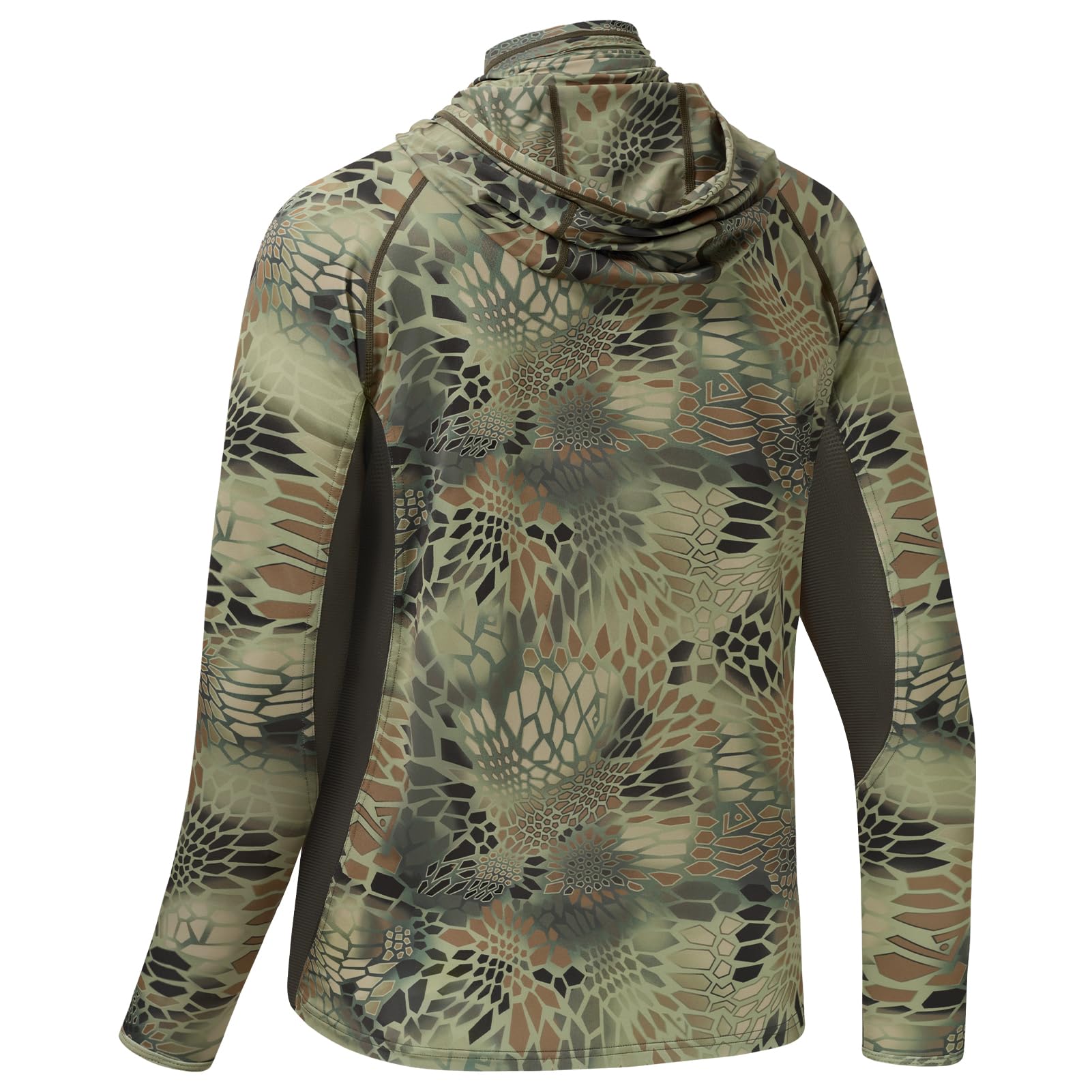 BASSDASH UPF 50+ Herren Jagdshirts mit Maske Langarm Camo Angeln Hoodie