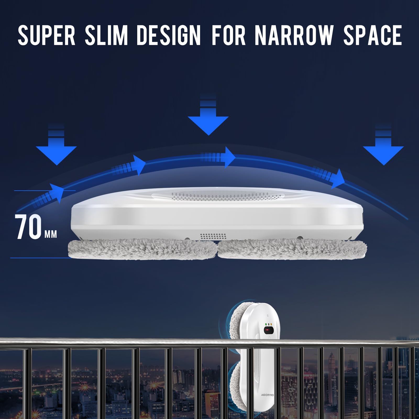 Robot de limpieza de ventanas con rociador de agua automático y navegación inteligente, robot limpiador automático de ventanas para vidrio interior/exterior con triple sistema de seguridad, 6