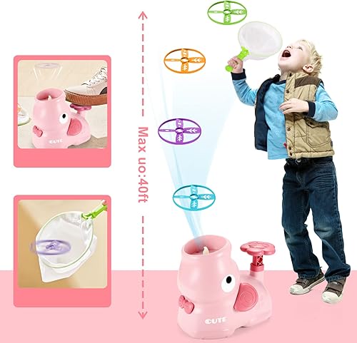 Miniatura 6 de Juguetes al aire libre para niñas de más de 3 años juego de captura de mariposas de elefante, lanzador de disco volador de pisoteo, juguetes