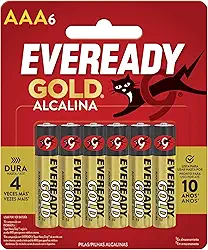 Eveready – Pilha Alcalina Gold AAA (Palito) | 1,5V, Longa Duração e Excelente Custo-Benefício