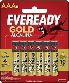 Eveready – Pilha Alcalina Gold AAA (Palito) | 1,5V, Longa Duração e Excelente Custo-Benefício