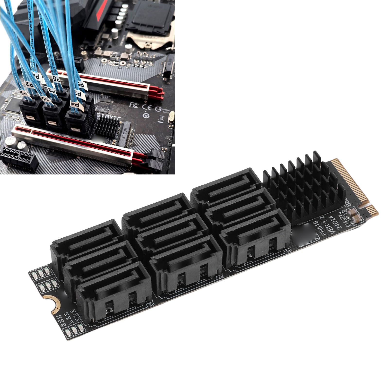 Alomejor M.2 na Serial ATA 3.0 Konwerter z 9 Portami