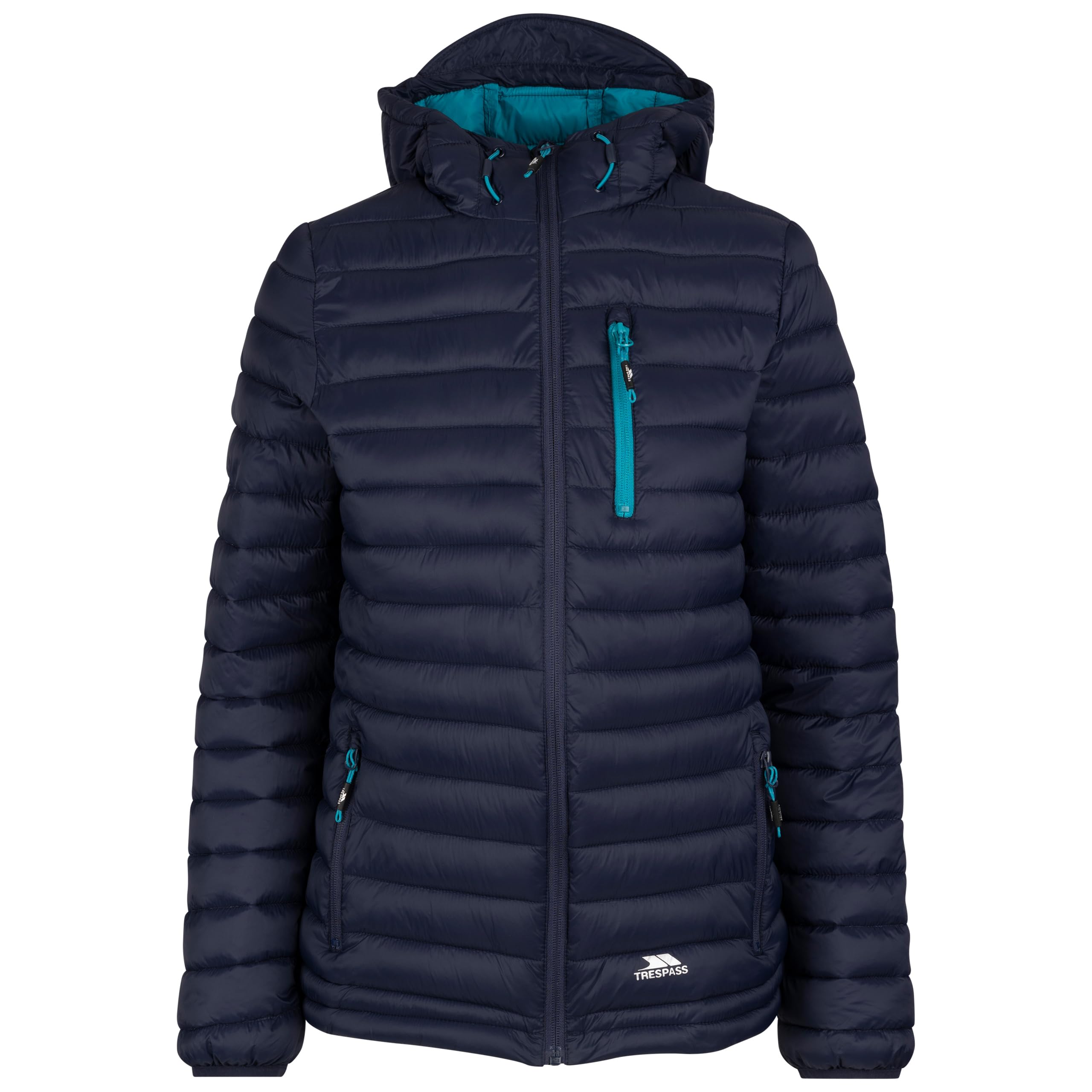 Trespass Women's Navy Padded Casual Jacket Lenka B - Lightweight Puffer Jacket With Hood, Padded Jacket With Pockets, Warm Coat For Outdoors Size 10