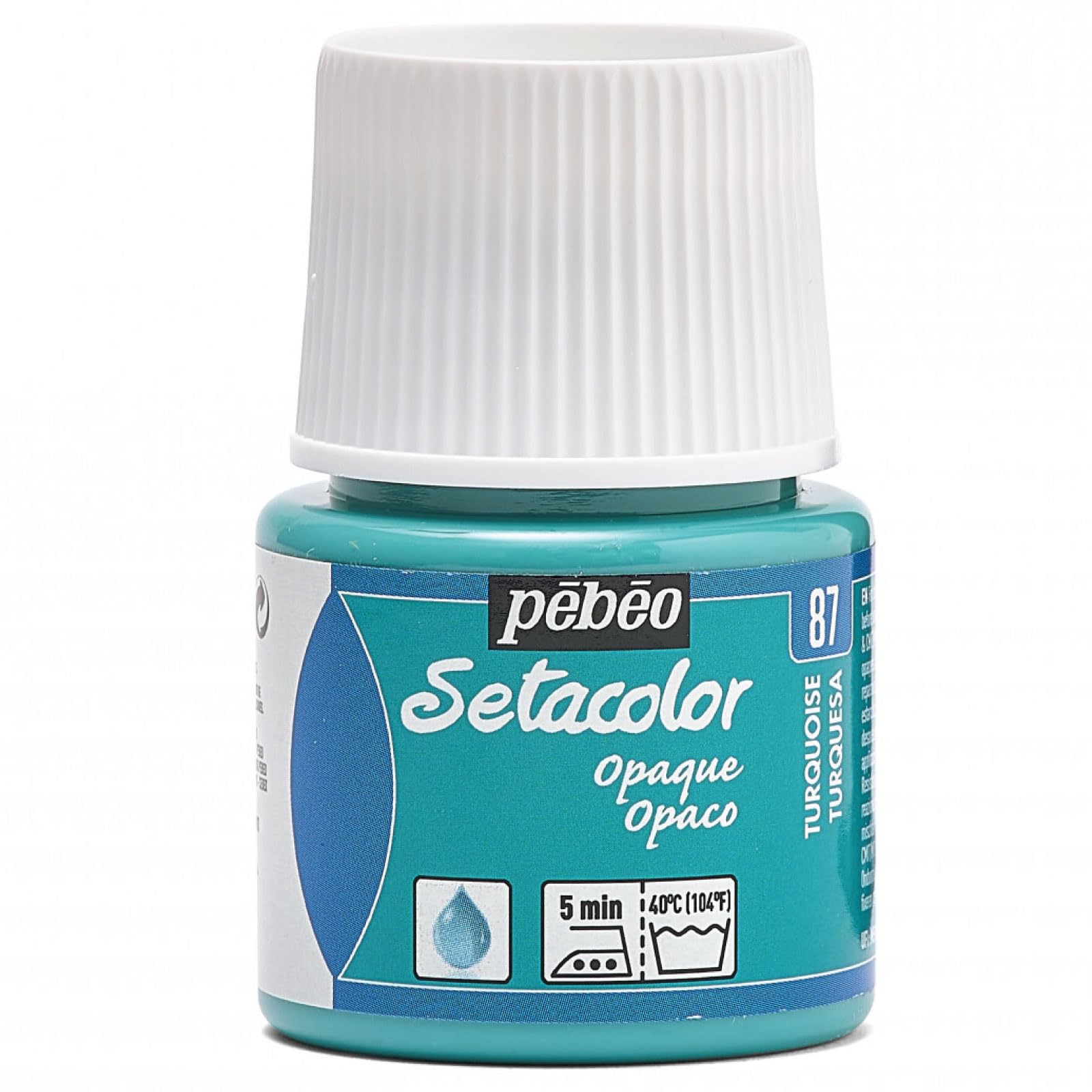 Pebeo Turquoise Setacolor Opaque Fabric Paint 45-Milliliter Bottle, 295-087