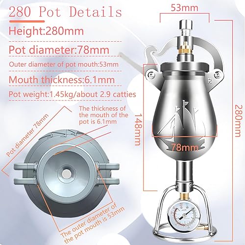 Miniatura 7 de Máquina china de palomitas de maíz de 9.5 fl oz, máquina de palomitas de maíz china a mano, cañón de palomitas de maíz chino con válvula de