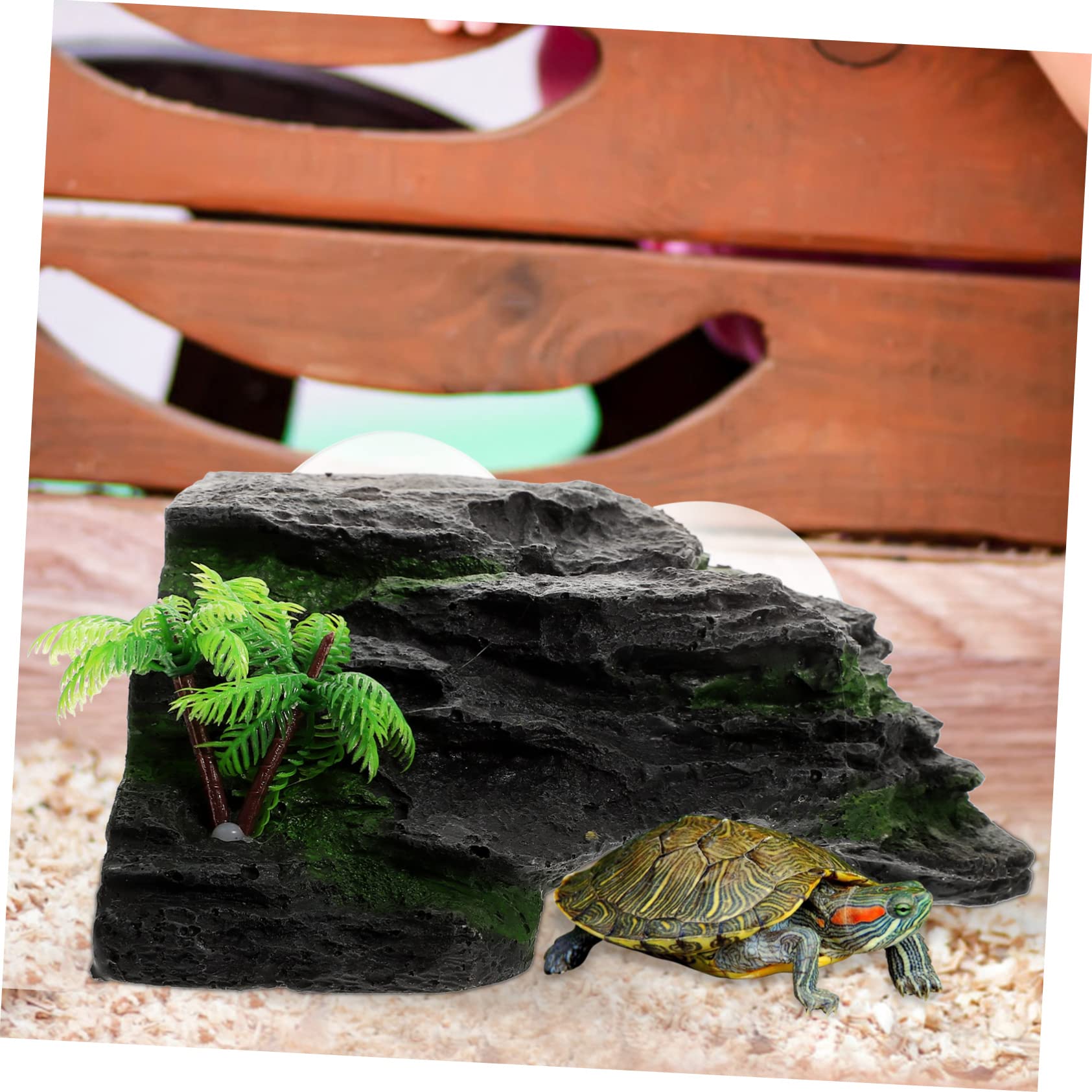 Angoily Piattaforma Pontile Galleggiante Per Tartarughe Molo Per Crogiolarsi Delle Tartarughe Piattaforma Decorazioni Per Acquari D'acqua Resina Sintetica