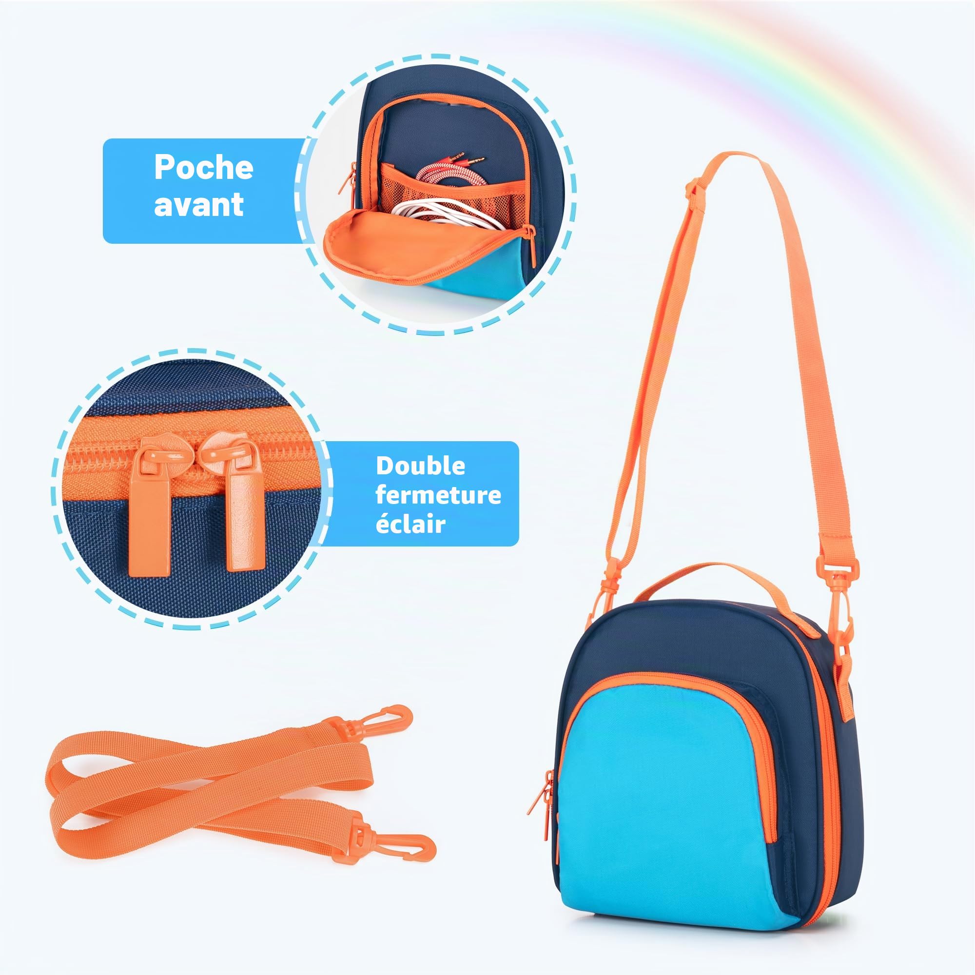 LoDrid Sac de Rangement Compatible avec Yoto Mini (édition 2024), étui de Transport Portable, Porte-Cartes pouvant contenir jusqu'à 30 Cartes, Bleu, (Sac Uniquement)