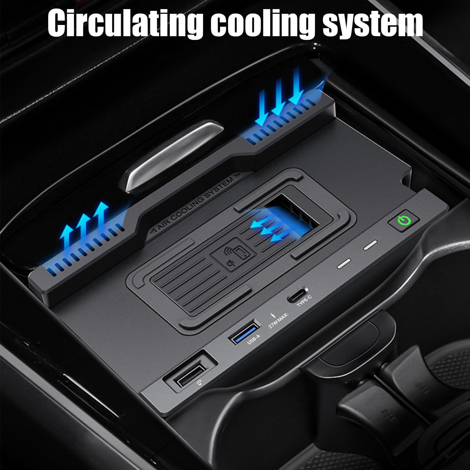Caricabatteria da Auto Wireless per Mercedes-Benz Classe A/GLA/AMG/CLA/Classe B/GLB/Gal 2020-2023 Pannello Accessori Console Centrale, 15W Caricatore per Telefono a Ricarica Rapida