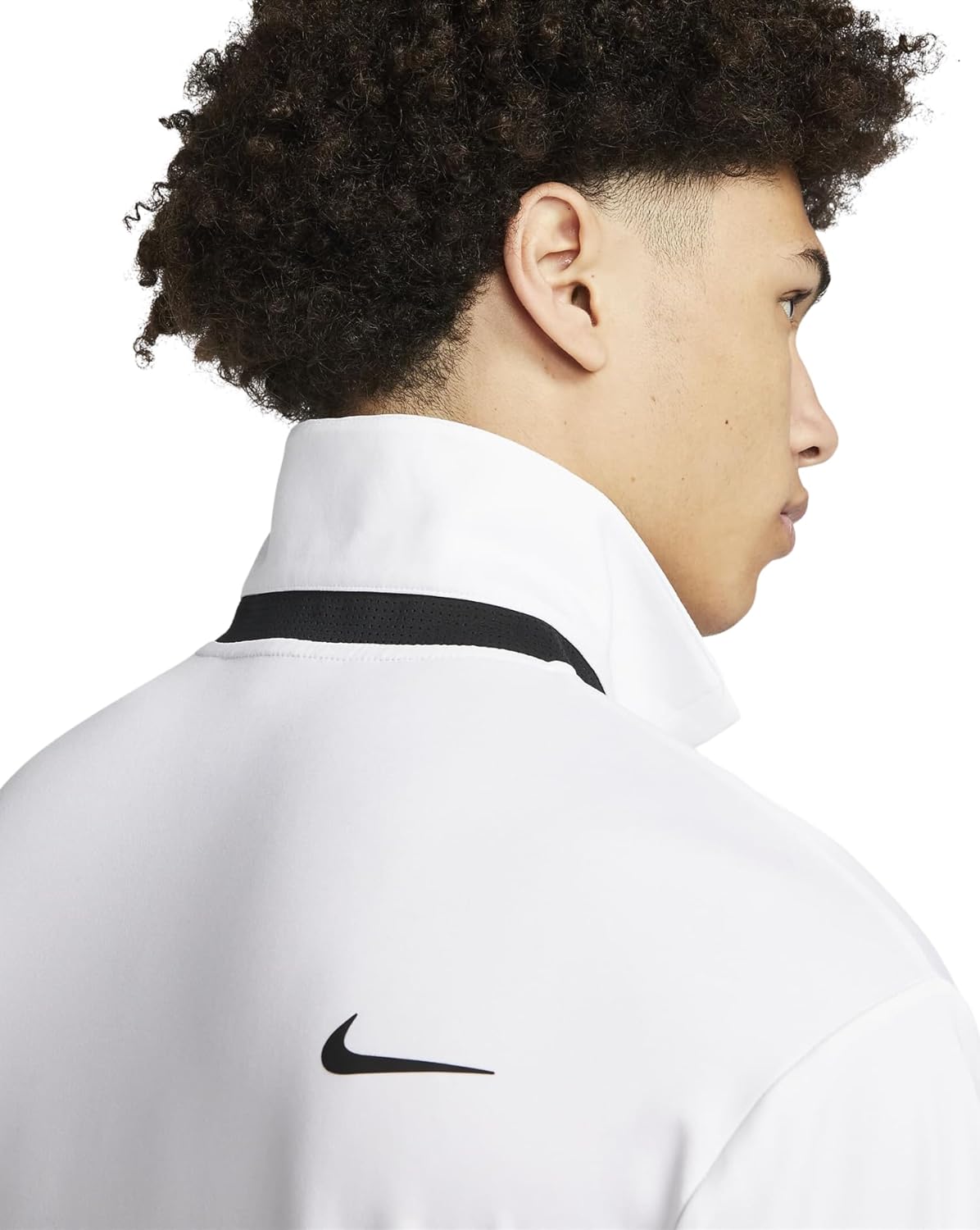 Nike Dri-FIT Tour Solid Golf Polo Shirt (White/Black, Small)