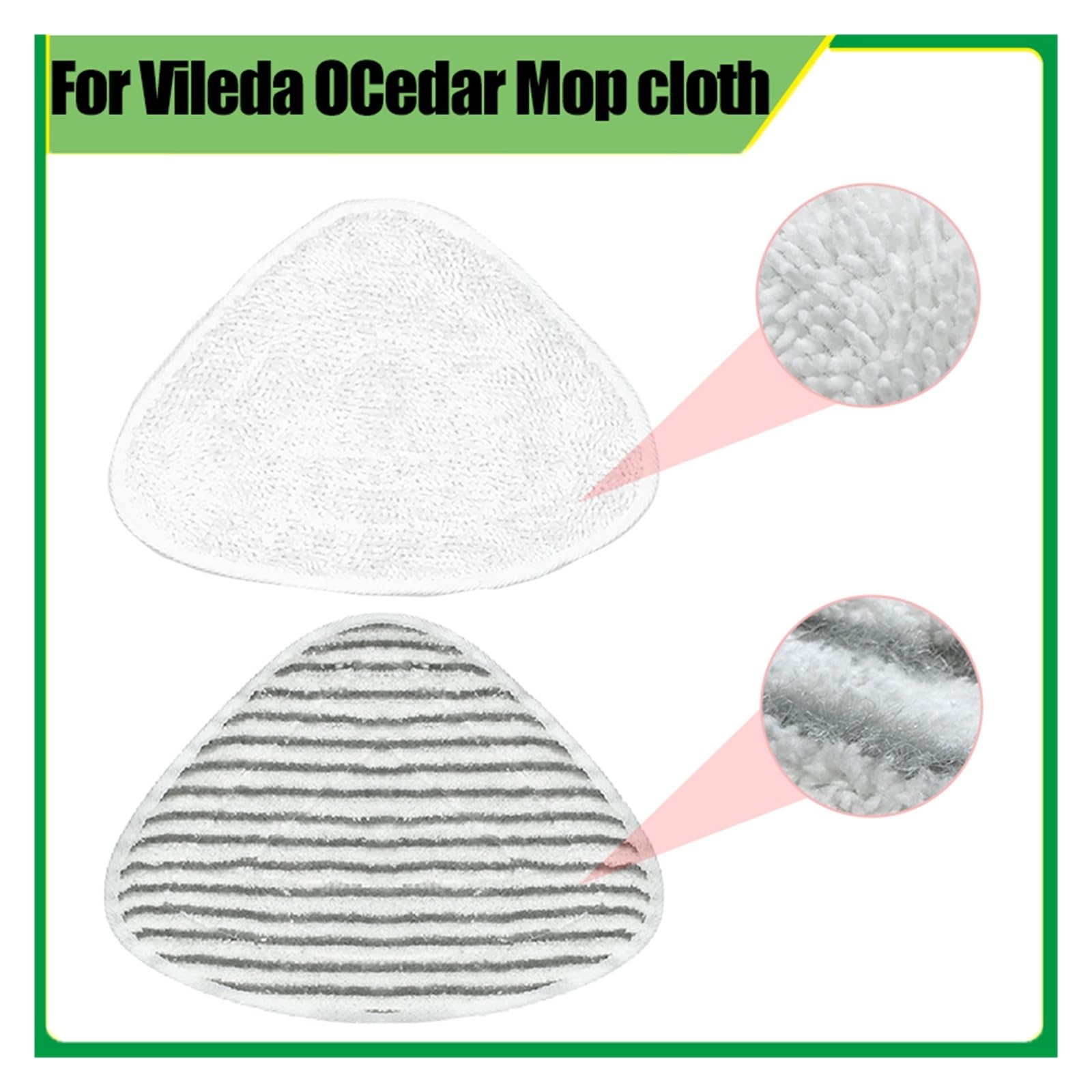 Compatible con Vileda, almohadillas triangulares for trapeador a vapor | Las almohadillas triangulares de repuesto se adaptan a los modelos de trapeadores a vapor.(Light Yellow)