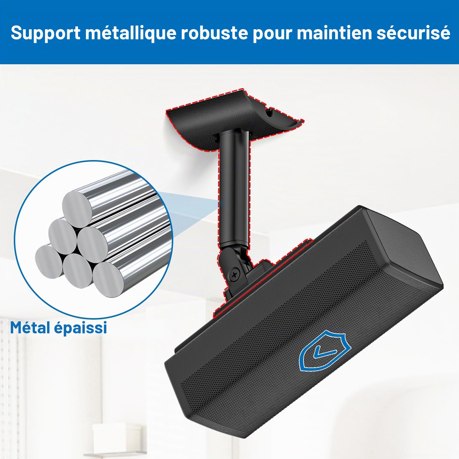 UB-20 Série II Support Mural pour All Bose CineMate Lifestyle AM10 AM15 AM6 AM-16 Series ST535 ST525 ST520 535III 525III CM520 SoundTouch JC-II Virtually Invisible 300 Lifestyle 600 Support de Plafond