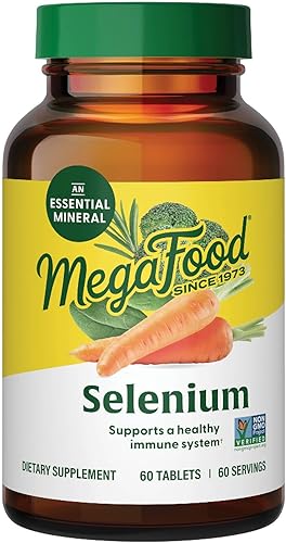 MegaFood Selenio – Selenio 50 mcg, suplemento de selenio con mezcla de alimentos y hierbas – Apoyo inmunológico – Vegano, sin OMG – Hecho sin 9