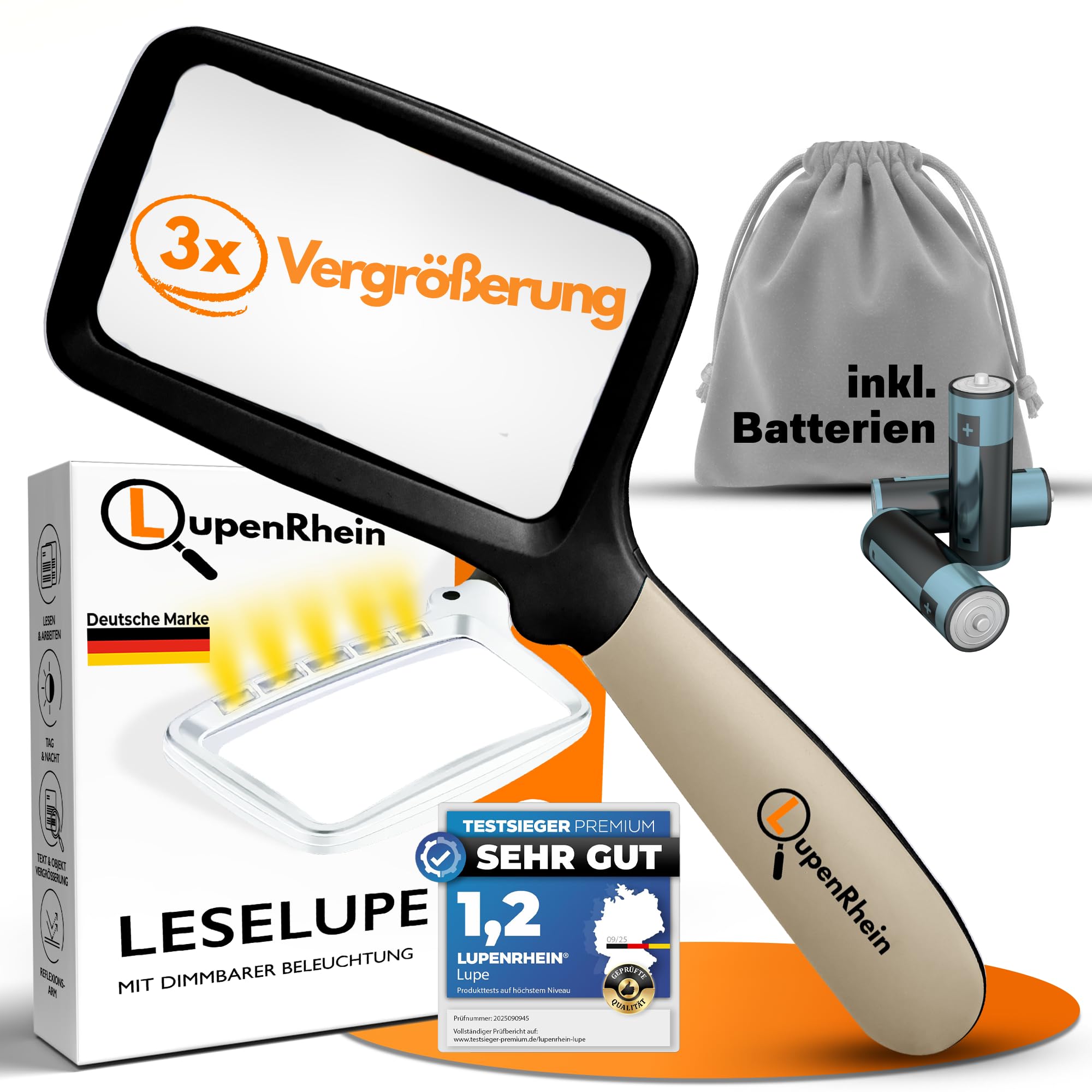 Große Lupe Licht - Leselupe für Senioren