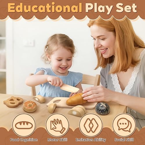 Miniatura 5 de Acelane Juguetes de cocina, juego de comida para niños, juguetes de panadería para niños y niñas, regalo de cumpleaños